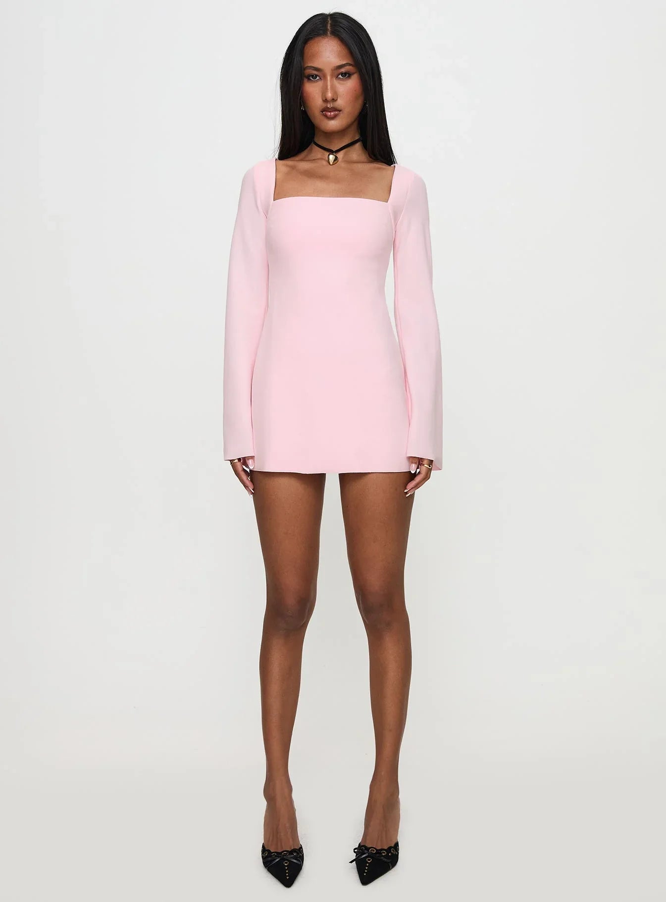 Bombshell Long Sleeve Mini Dress Pink