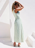 Lewisa Maxi Dress Green Stripe Petite