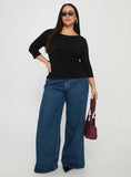 Elaia 3 4 Sleeve Top Black Curve
