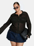 When You Sleep Long Sleeve Top Black Curve