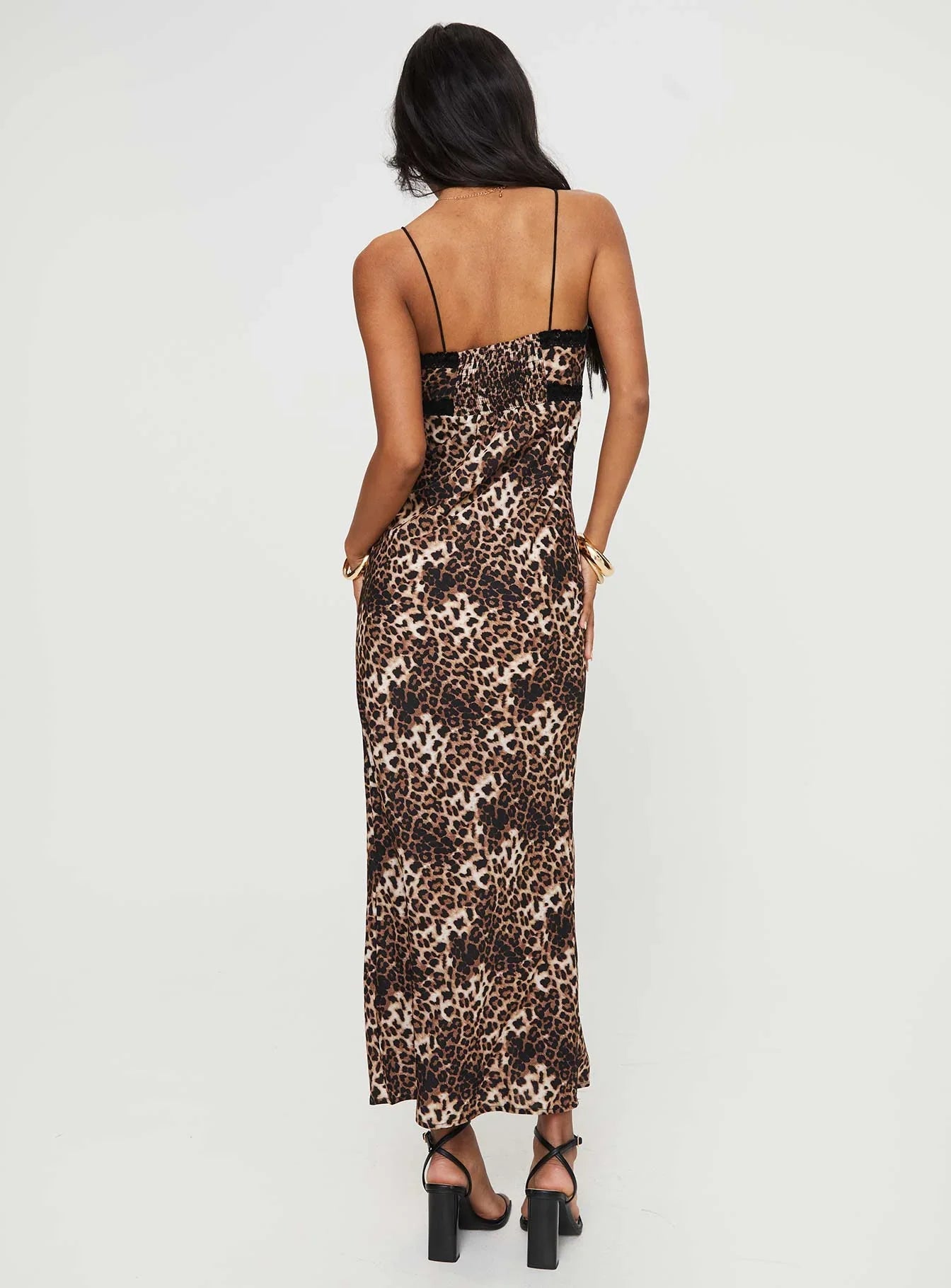Emily Bias Cut Maxi Dress Leopard