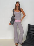 Kobee Jersey Flare Pants Slate Dusty Pink