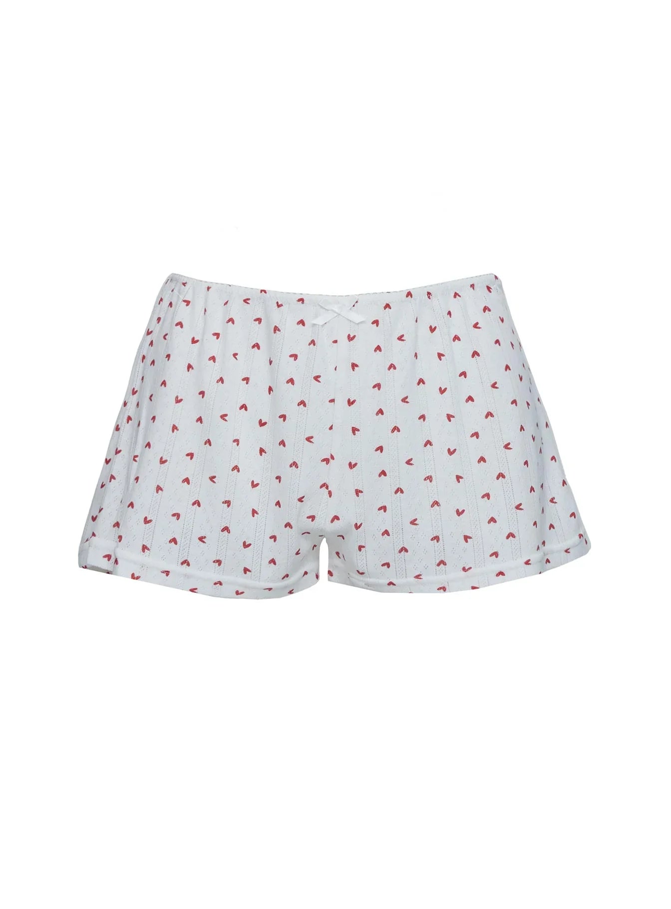Sleepytea Pointelle Sleep Short White Red