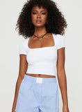Back In Time Short Sleeve Top White