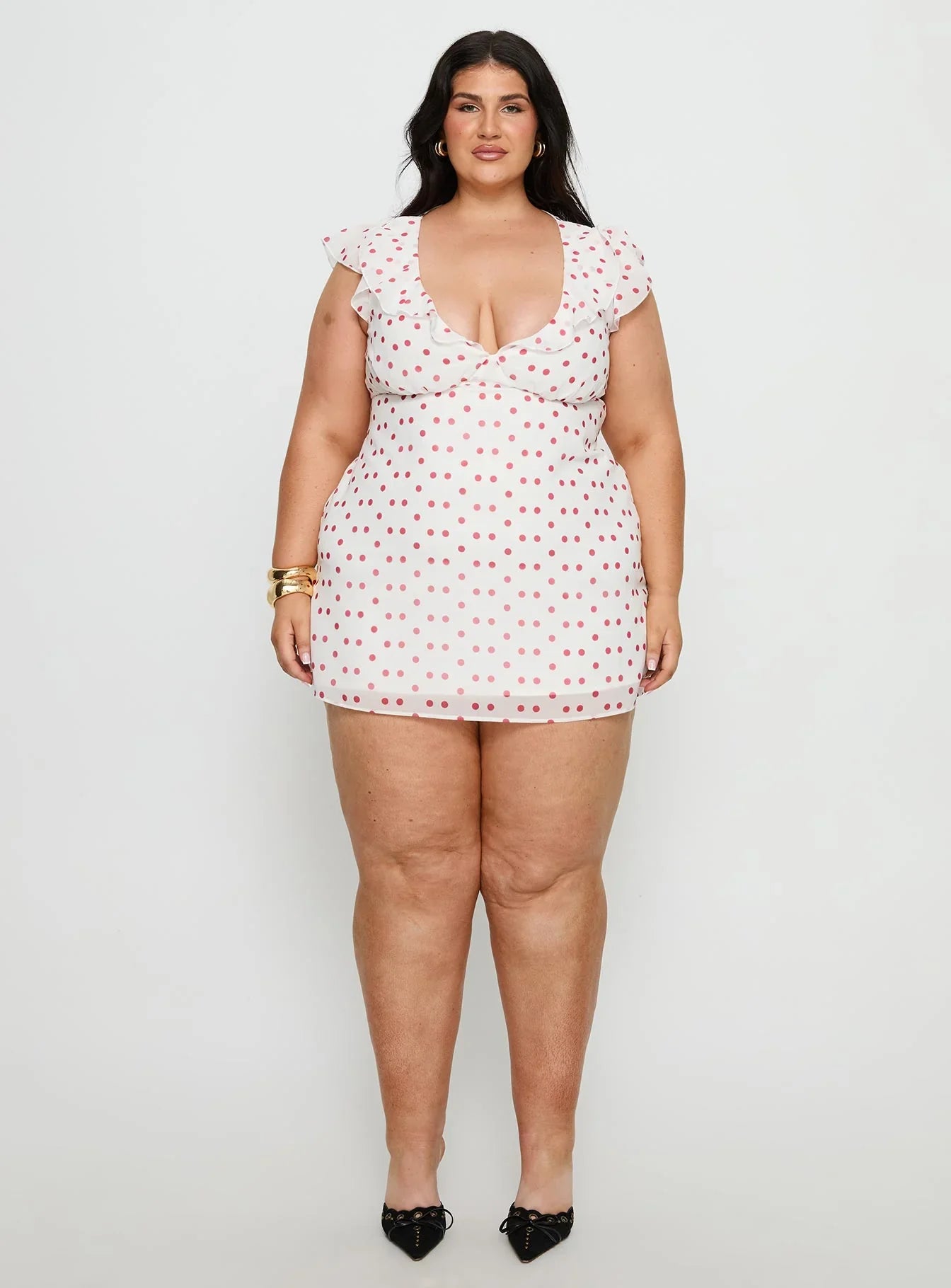 I Guess So Mini Dress White Burgundy Curve