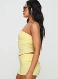 Baseline Strapless Rib Top Yellow
