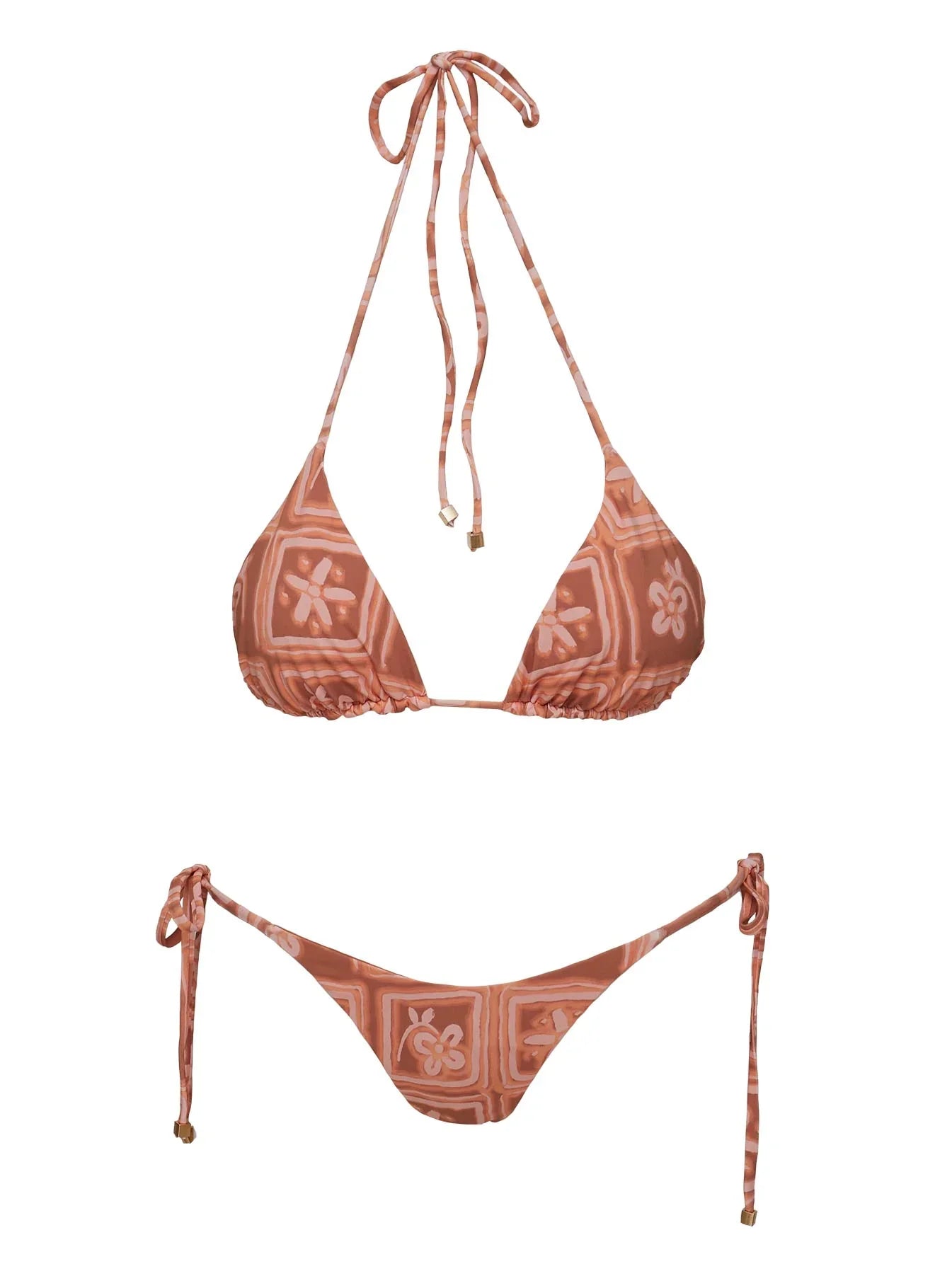 Glora Tie Side Bikini Bottom Rust Pink