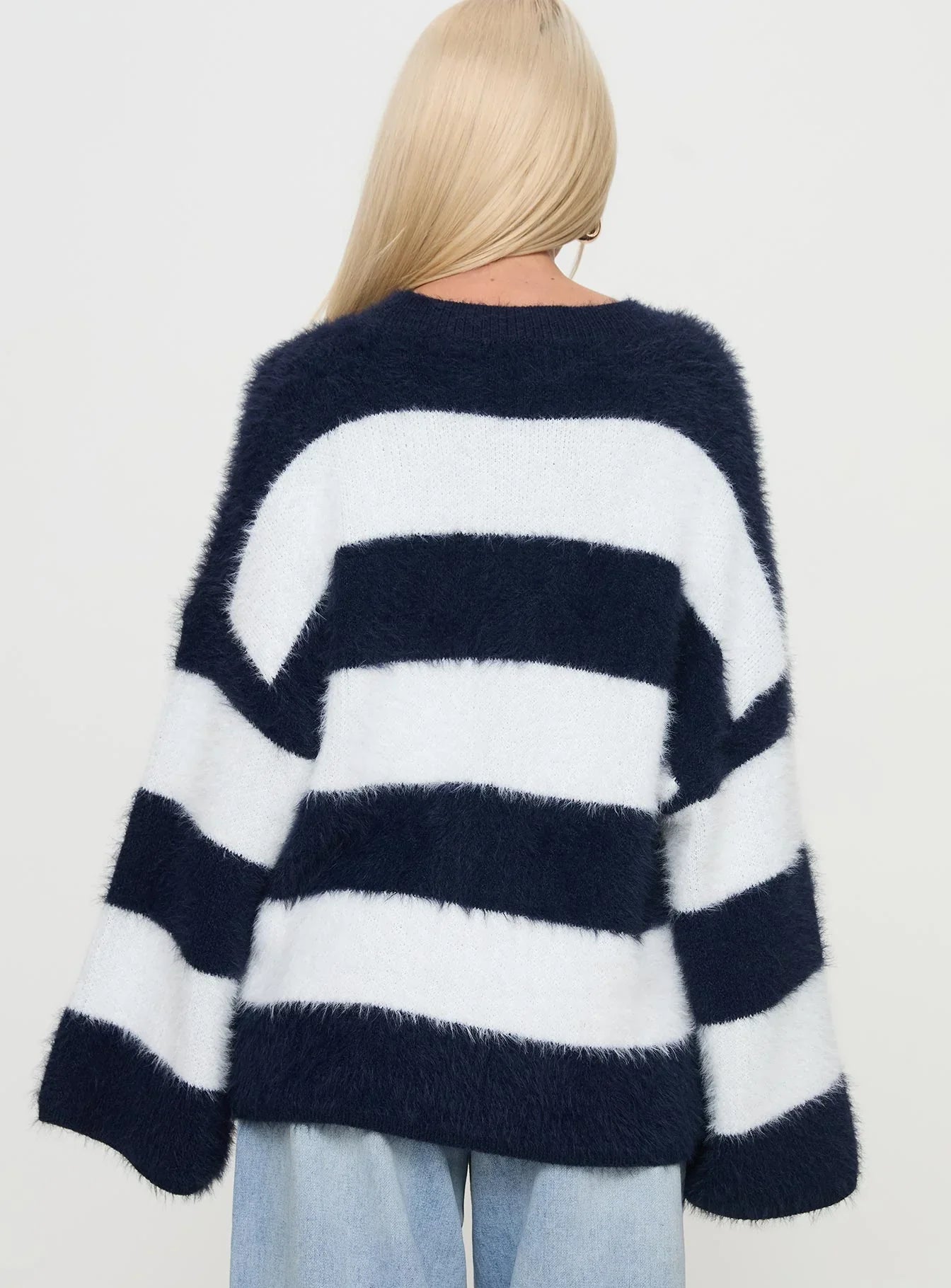 Nerina Knit Sweater Blue White Stripe