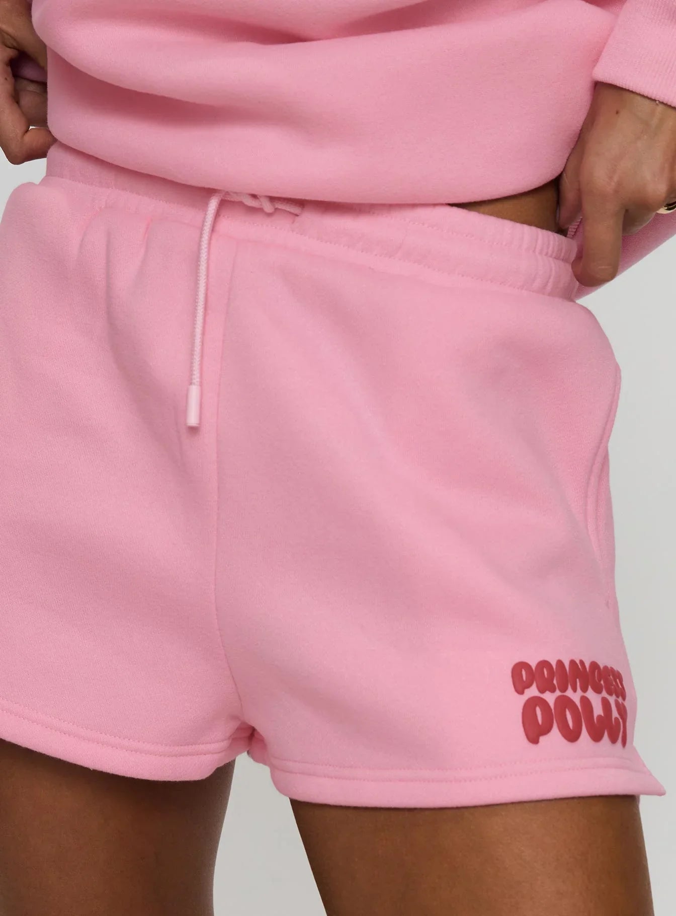 Princess Polly Sweat Short Bubble Text Pink Red