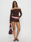 Baseline Rib Micro Shorts Brown Pink
