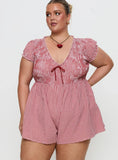 Wescott Gingham Playsuit Red White Curve