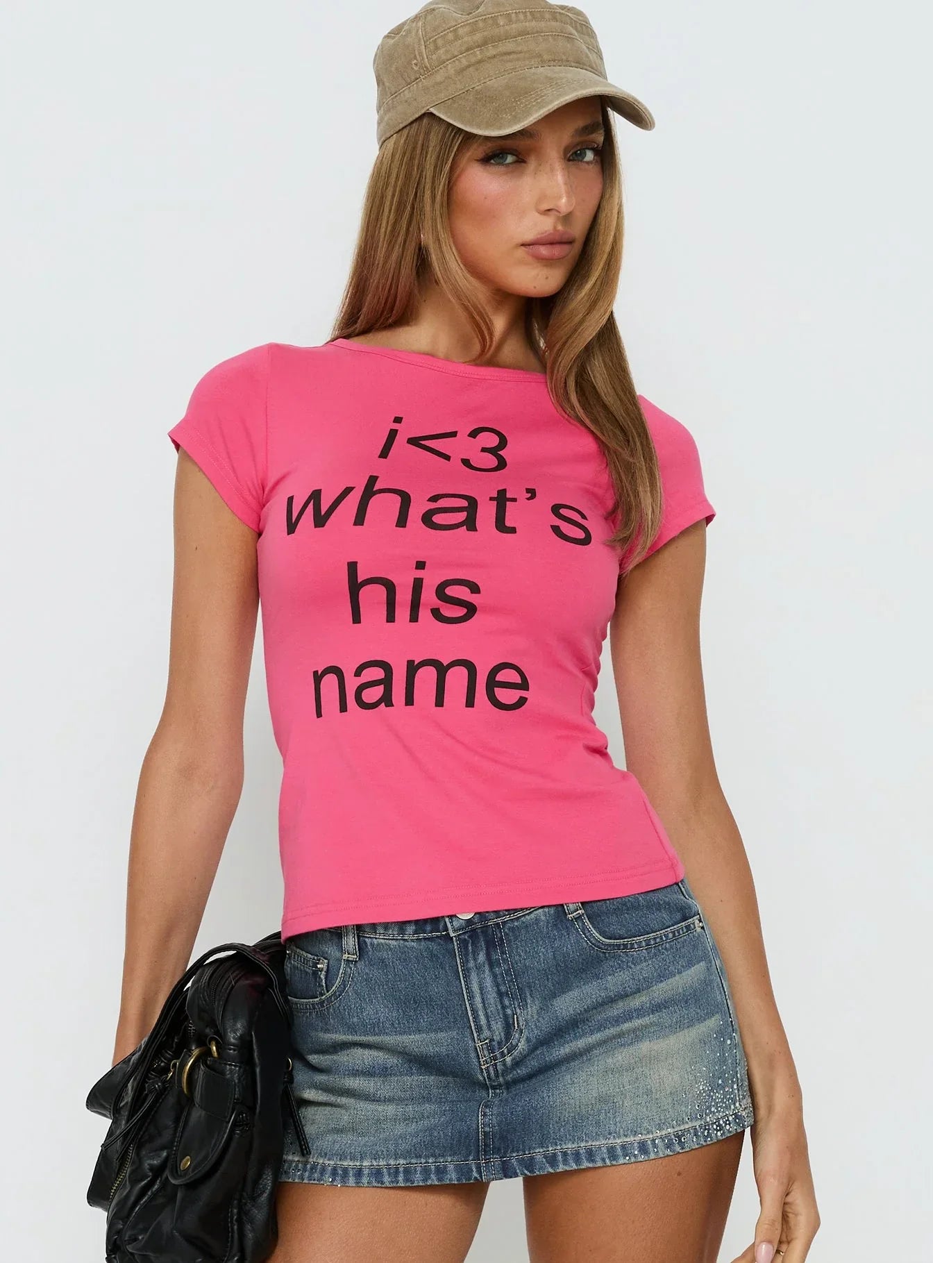 Whats His Name Graphic Top Hot Pink
