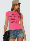 Whats His Name Graphic Top Hot Pink