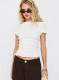 Romelle Shirred Top White