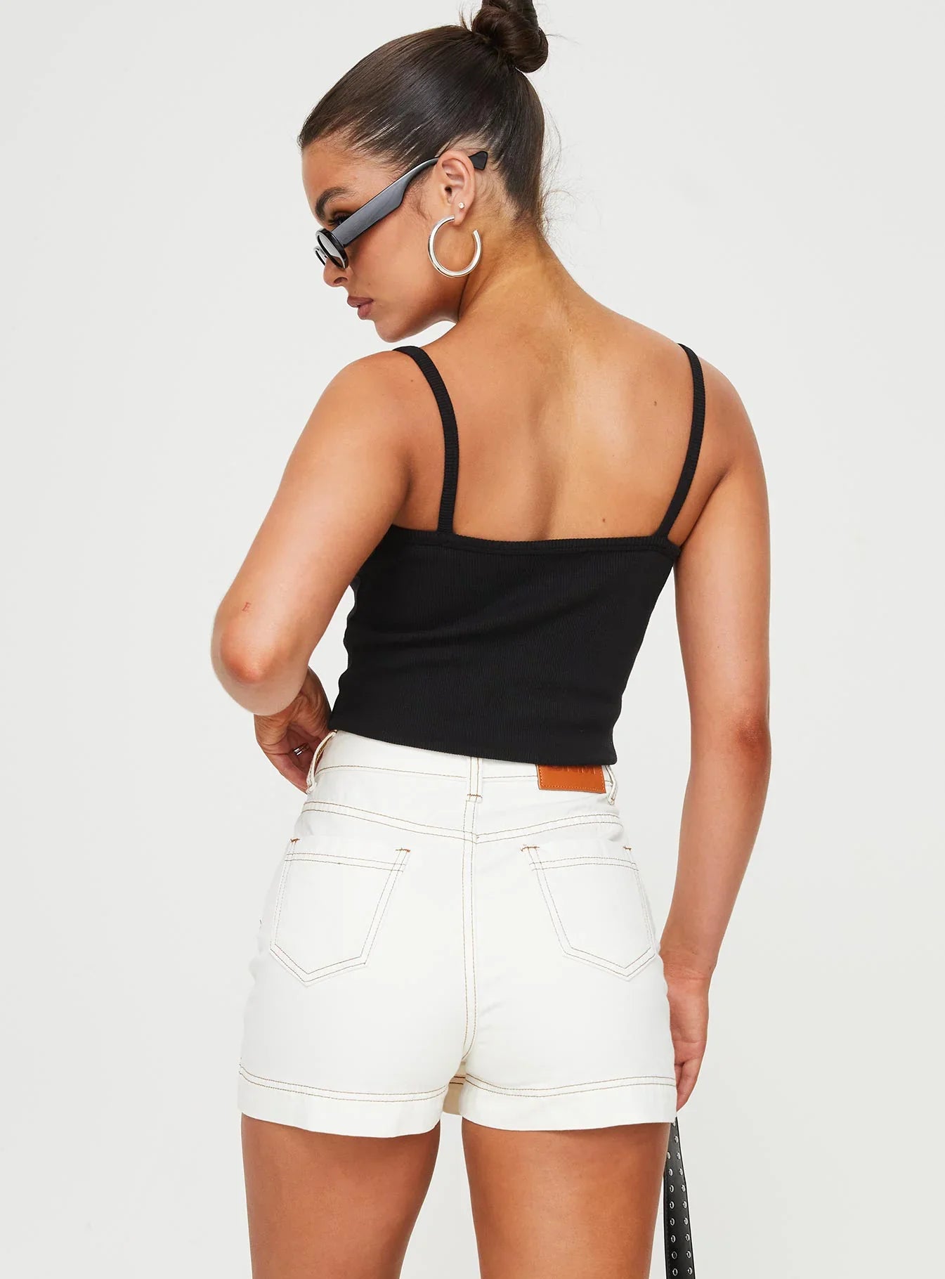 Katlynne Denim Mini Skort White