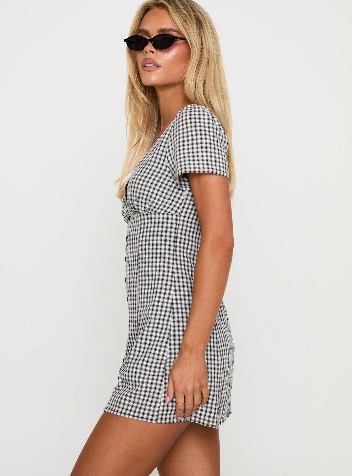 Loveliness Playsuit Black White Check