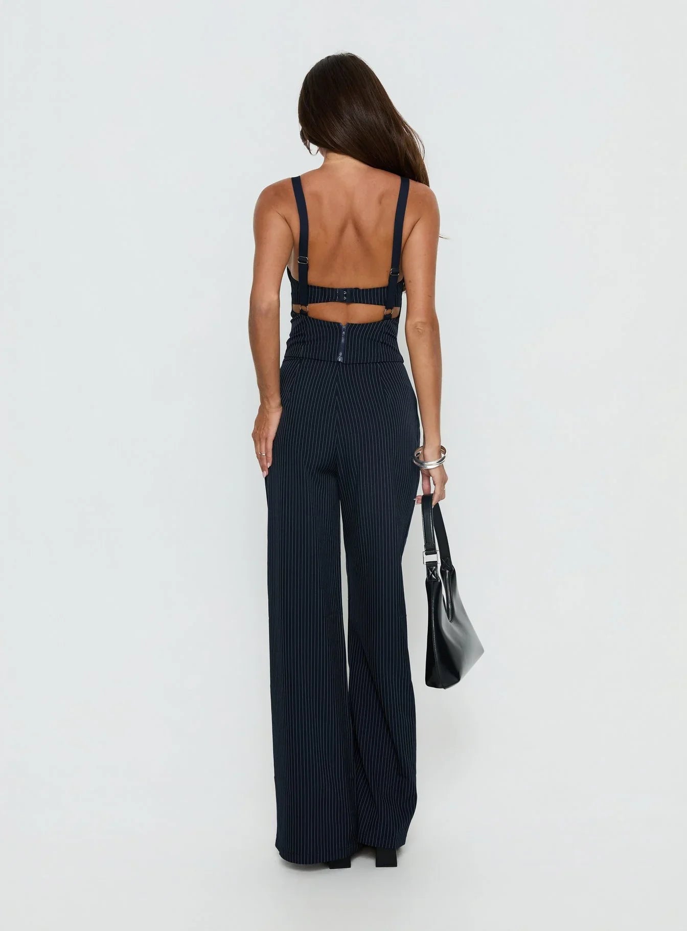 Briana Set Navy Pinstripe Petite