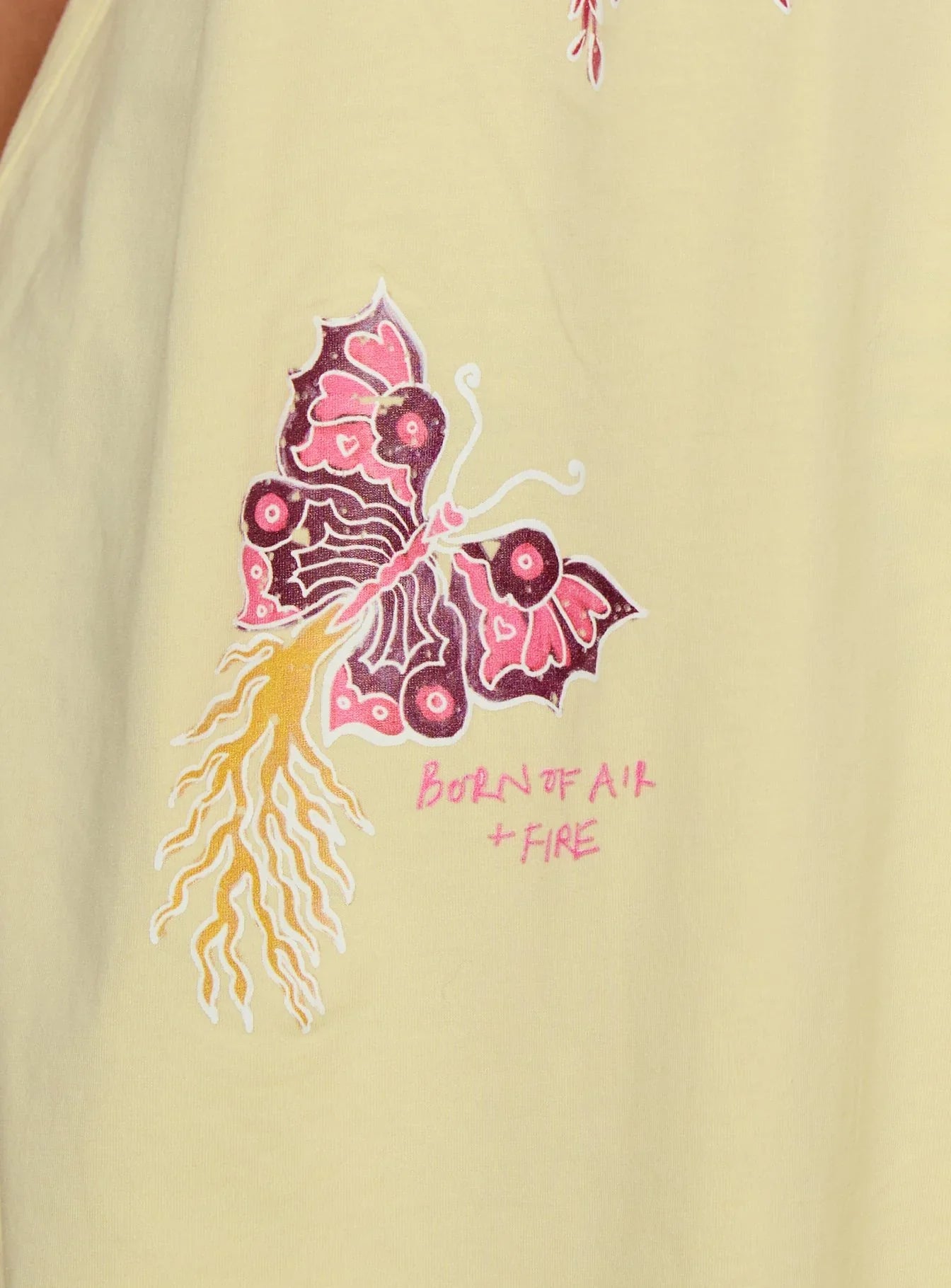 Wild Light Oversized Graphic Tee Yellow Pink