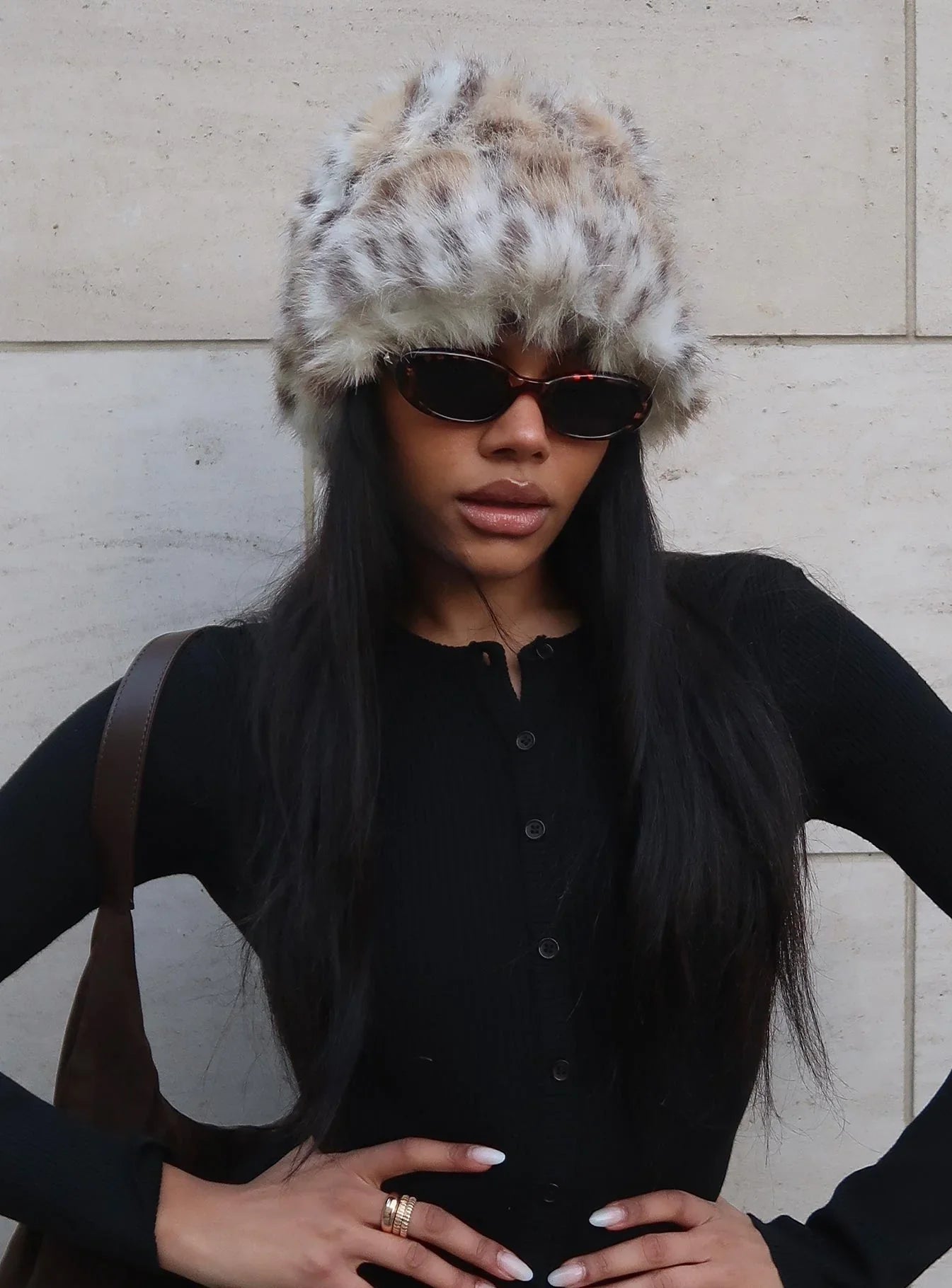 Birkley Fluffy Hat Leopard