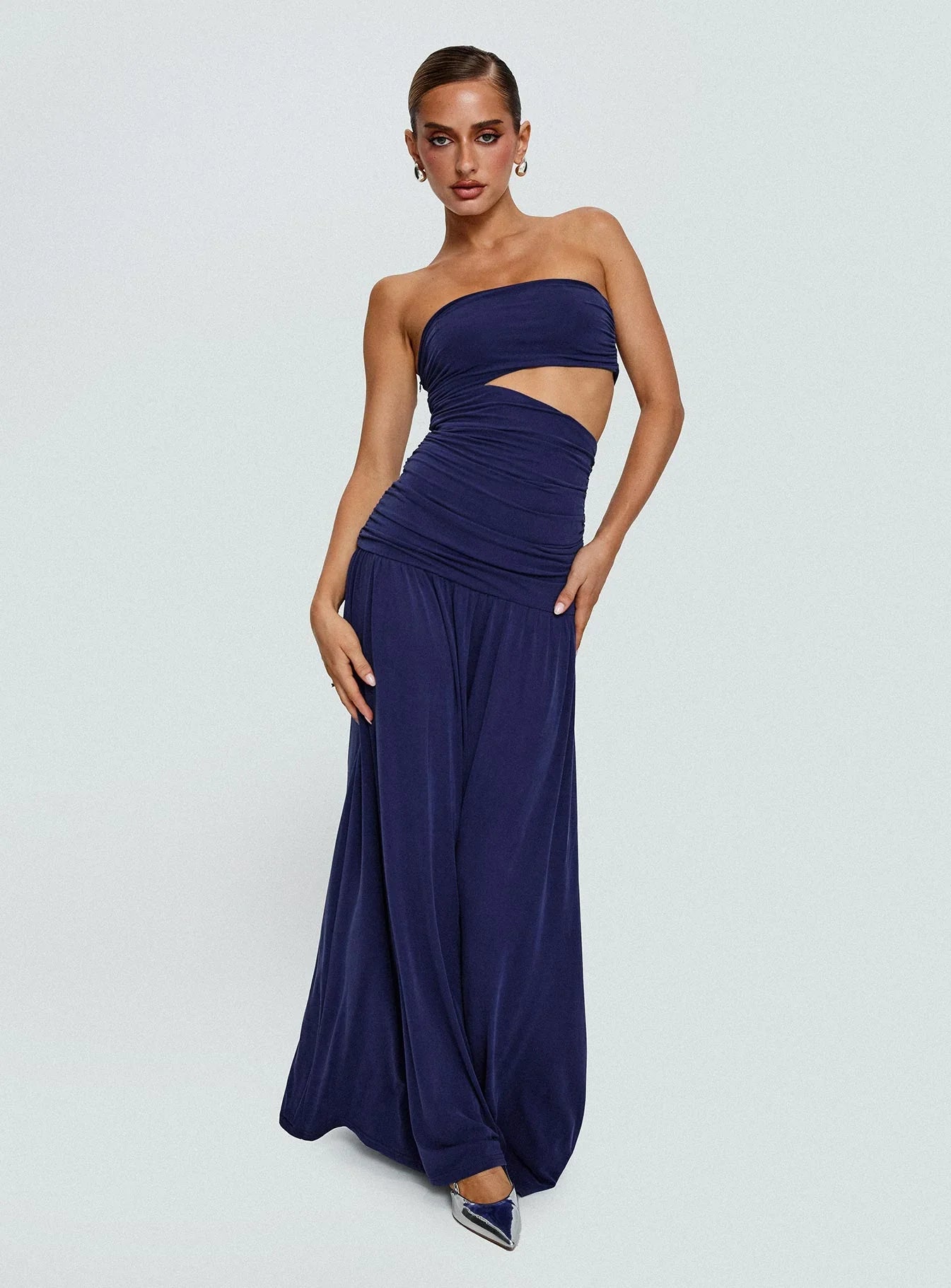 Grandeur Strapless Maxi Dress Navy
