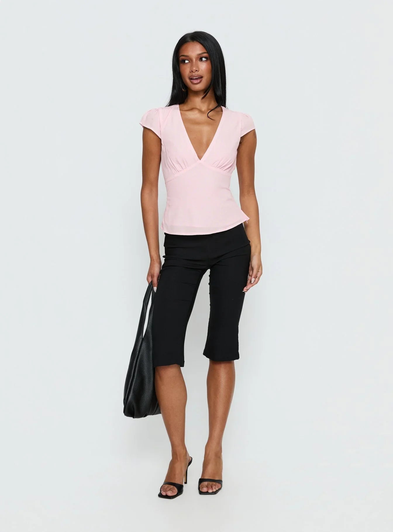 Dalanna Cap Sleeve Top Pink Lemon Polka
