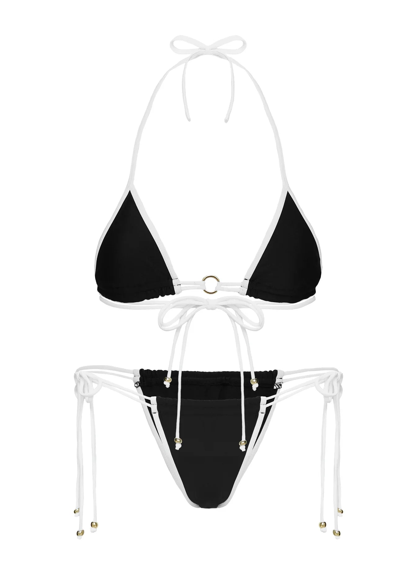 Nayeli Tie Side Bikini Bottoms Black White