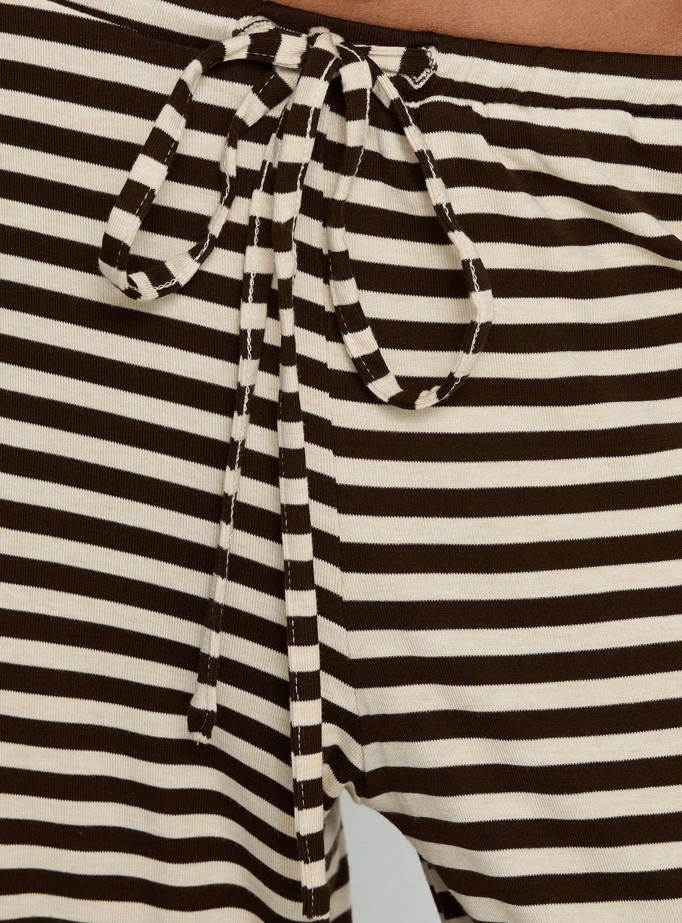Gavrielle Jersey Wide Leg Pants Chocolate Cream Stripe