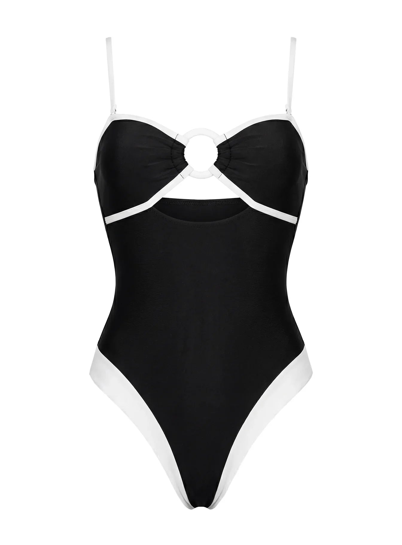 Alycee Ring One Piece Black White