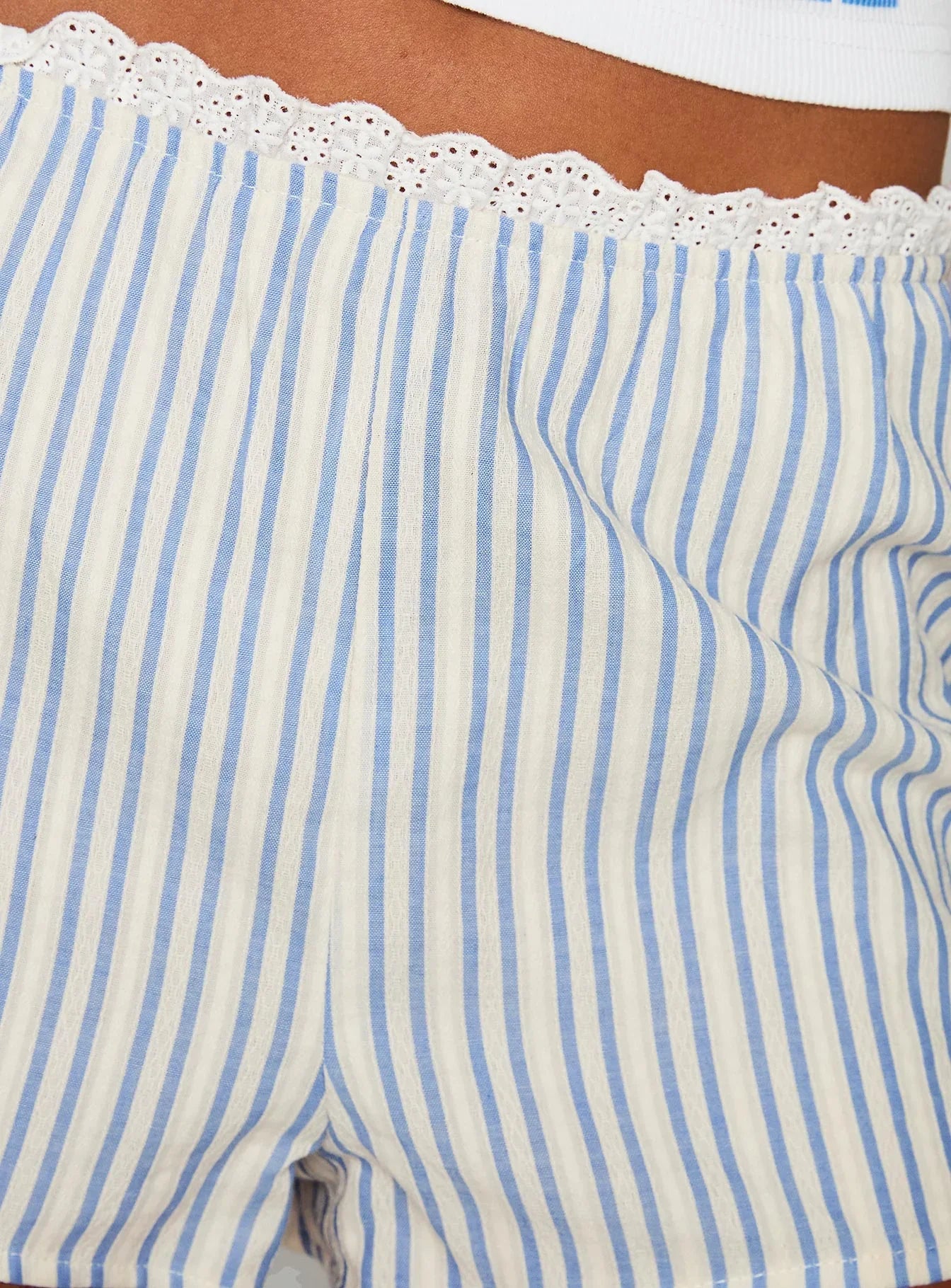 Merrilaine Micro Shorts Blue White Stripe