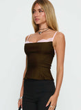 Renaissance Corset Lace Top Olive Pink