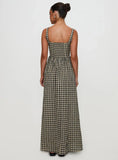 Cartmel Check Maxi Dress Black Cream Petite