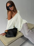 Winny Off Shoulder Tee Grey Marle Lemon Stripe