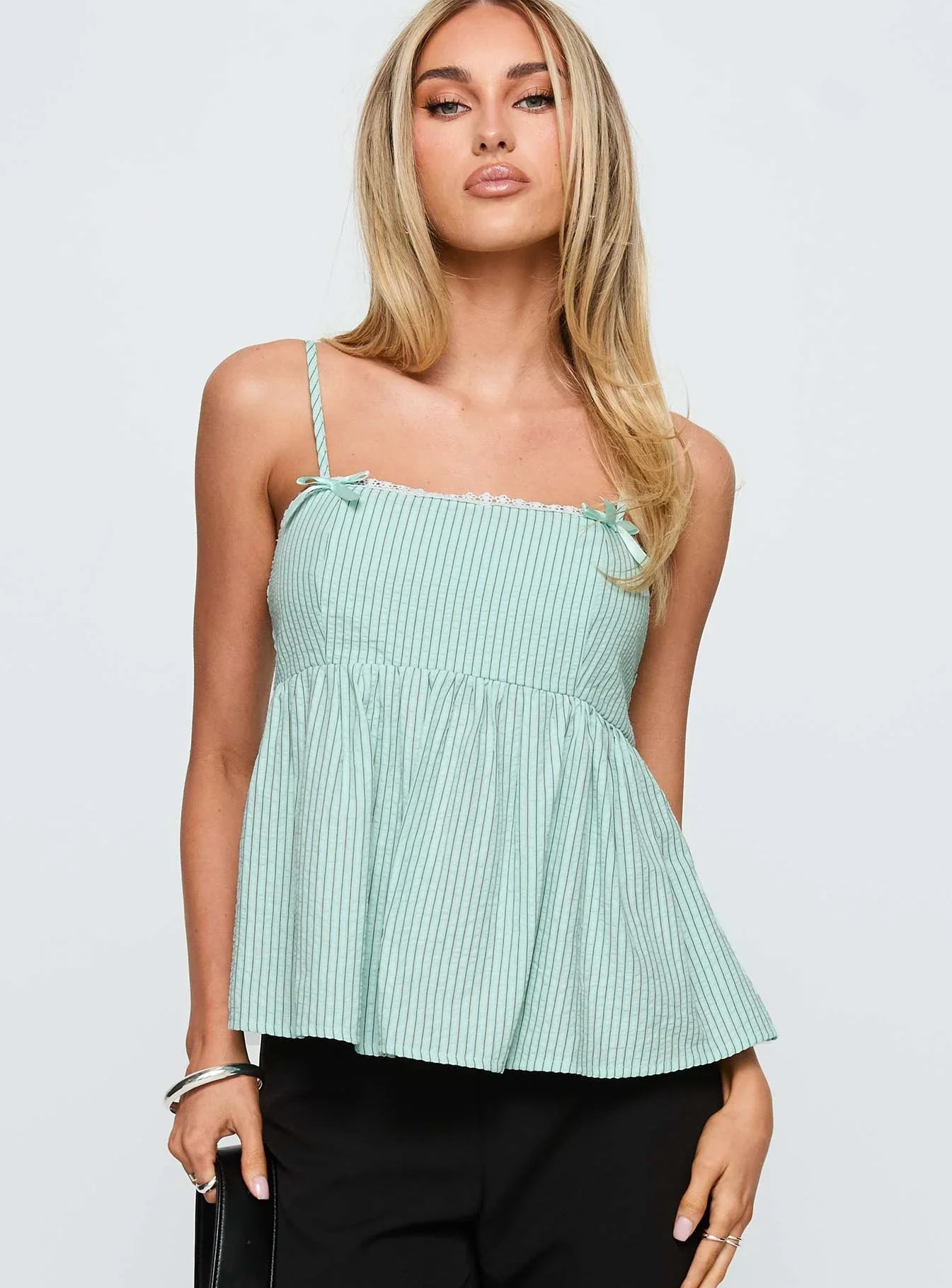 Peace Of Mind Top Green Stripe