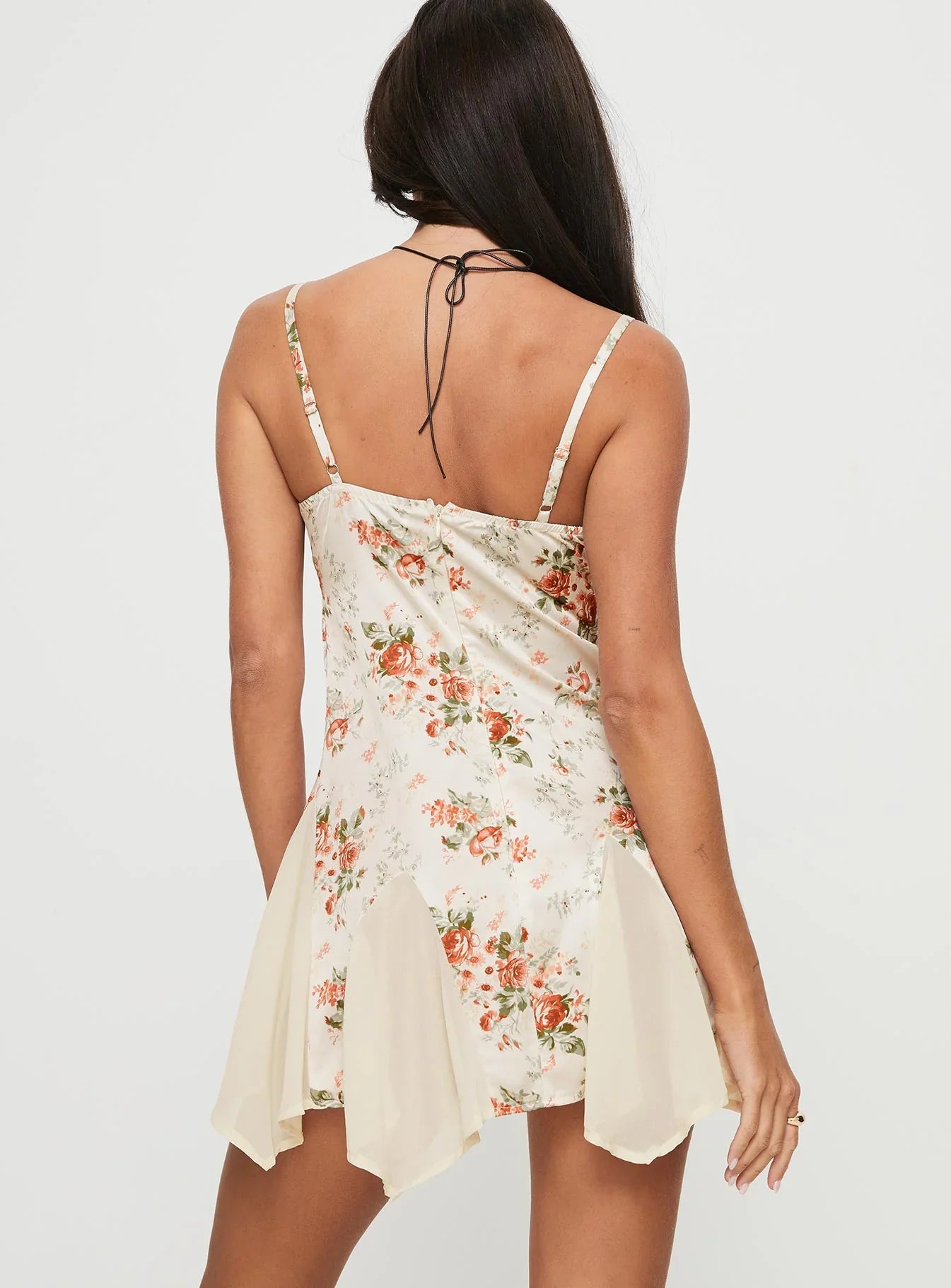 Lucardi Satin Mini Dress Floral