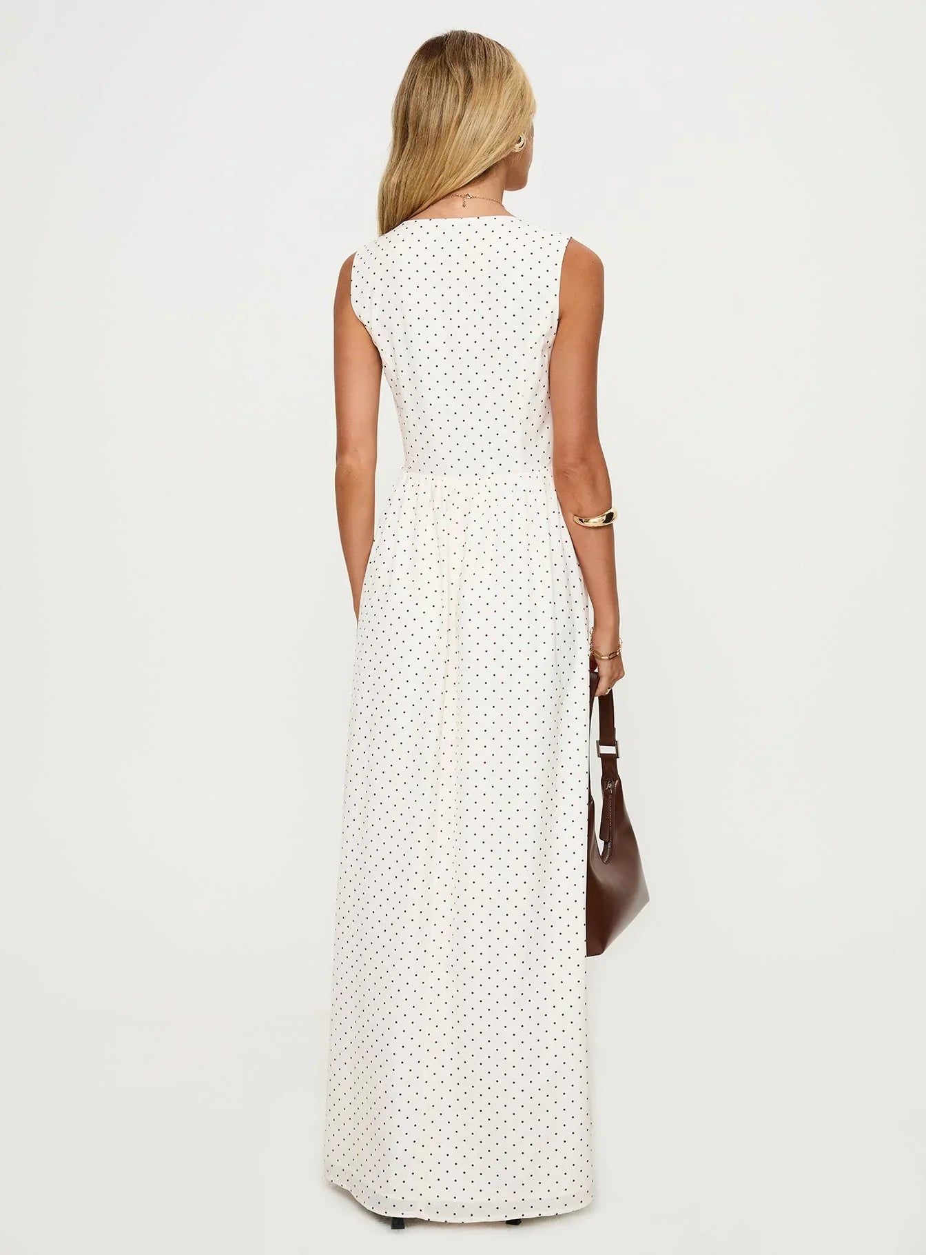 Pokey Maxi Dress Cream Polka Dot