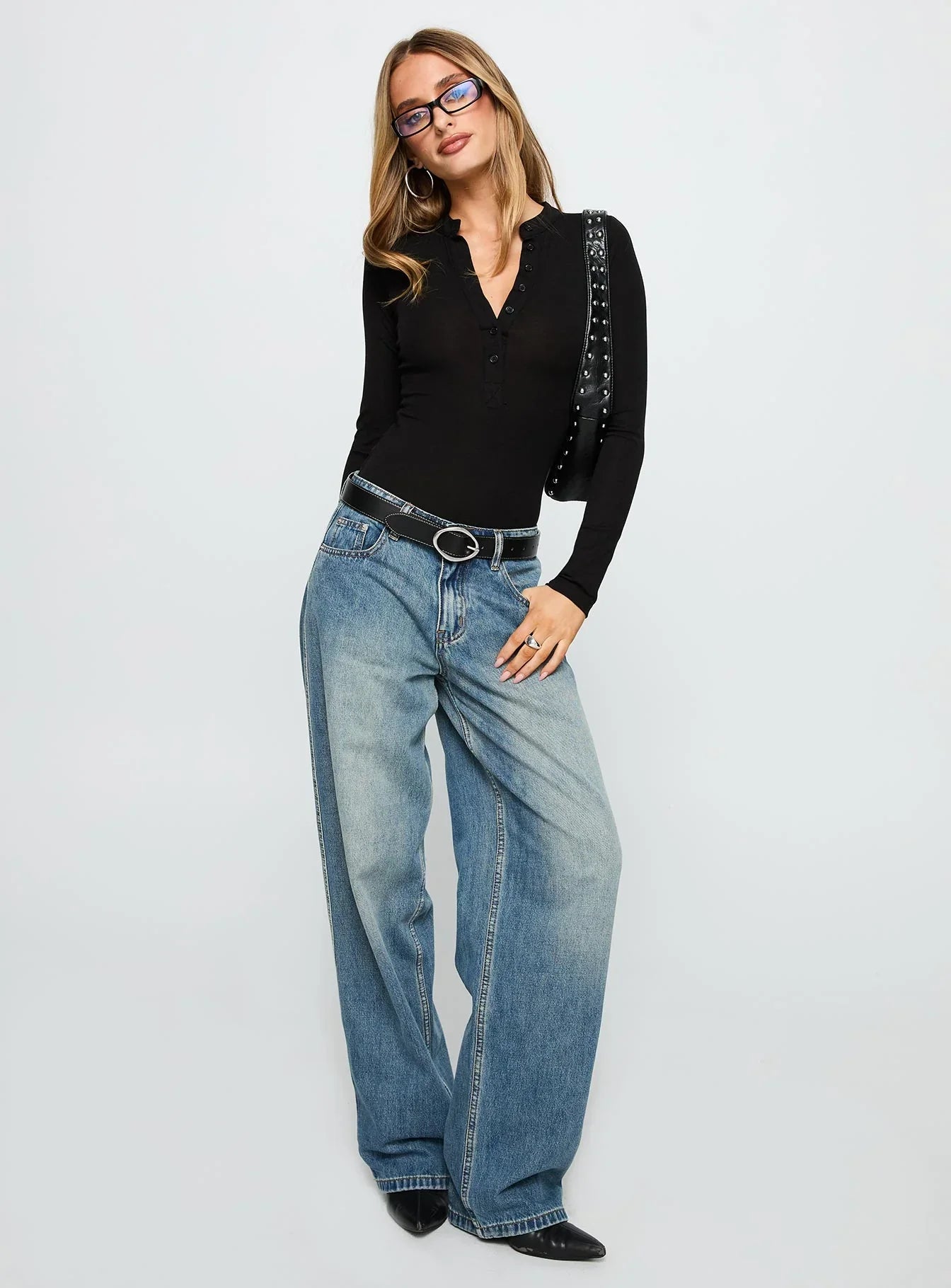 Kandis Long Sleeve Bodysuit Black