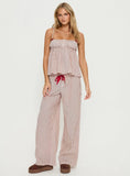 Chill Club Sleep Relaxed Pants Red White Stripe