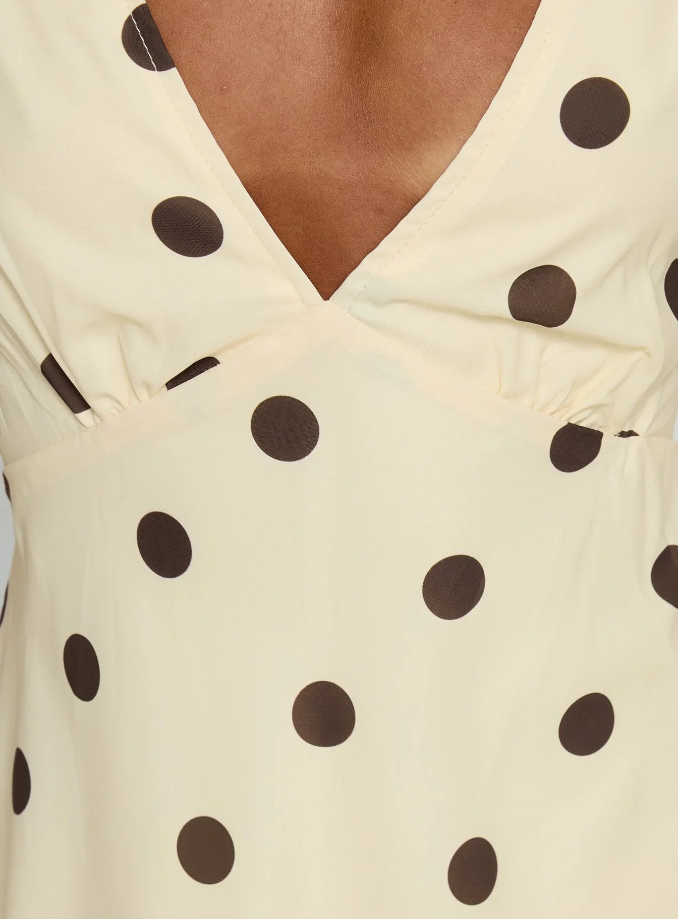 Nellie Mini Dress Lemon Brown Polka Dot