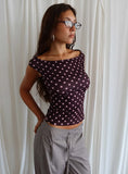 Cheirosa Off Shoulder Top Chocolate Pink
