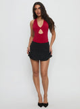 Sonsie Mini Skirt Black White Polka