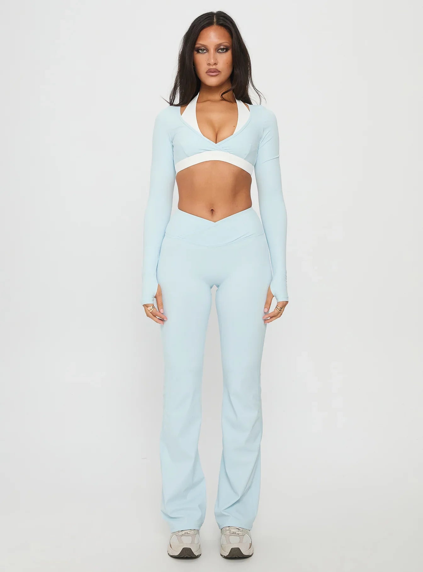 Vitality Long Sleeve Active Crop Blue