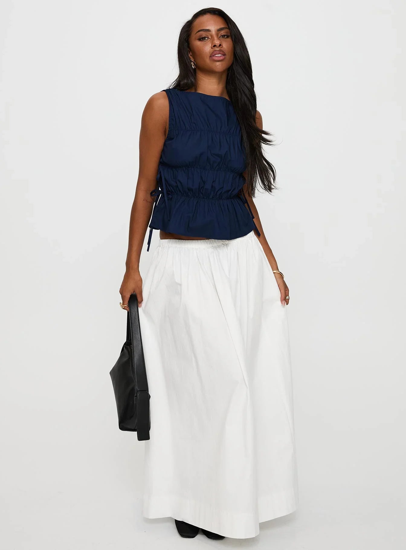 Endless Summers Tie Side Top Navy