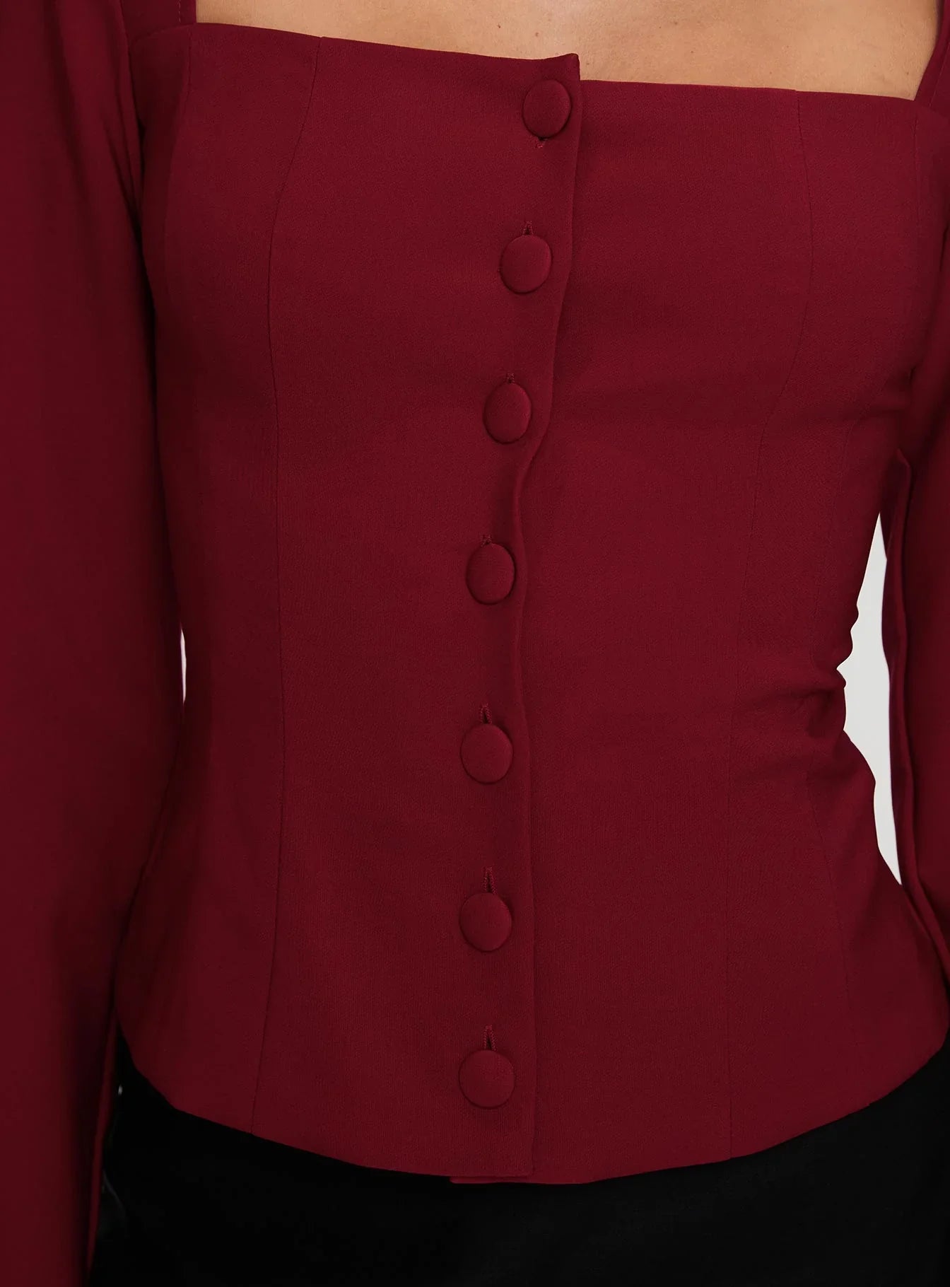 Gaskin Long Sleeve Top Burgundy