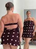 Phillipa Mini Dress Plum Pink Polka Dot Curve