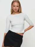 Elaia 3 4 Sleeve Top Grey Marle