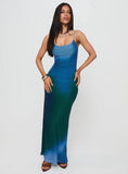 Amoret Maxi Dress Blue Green