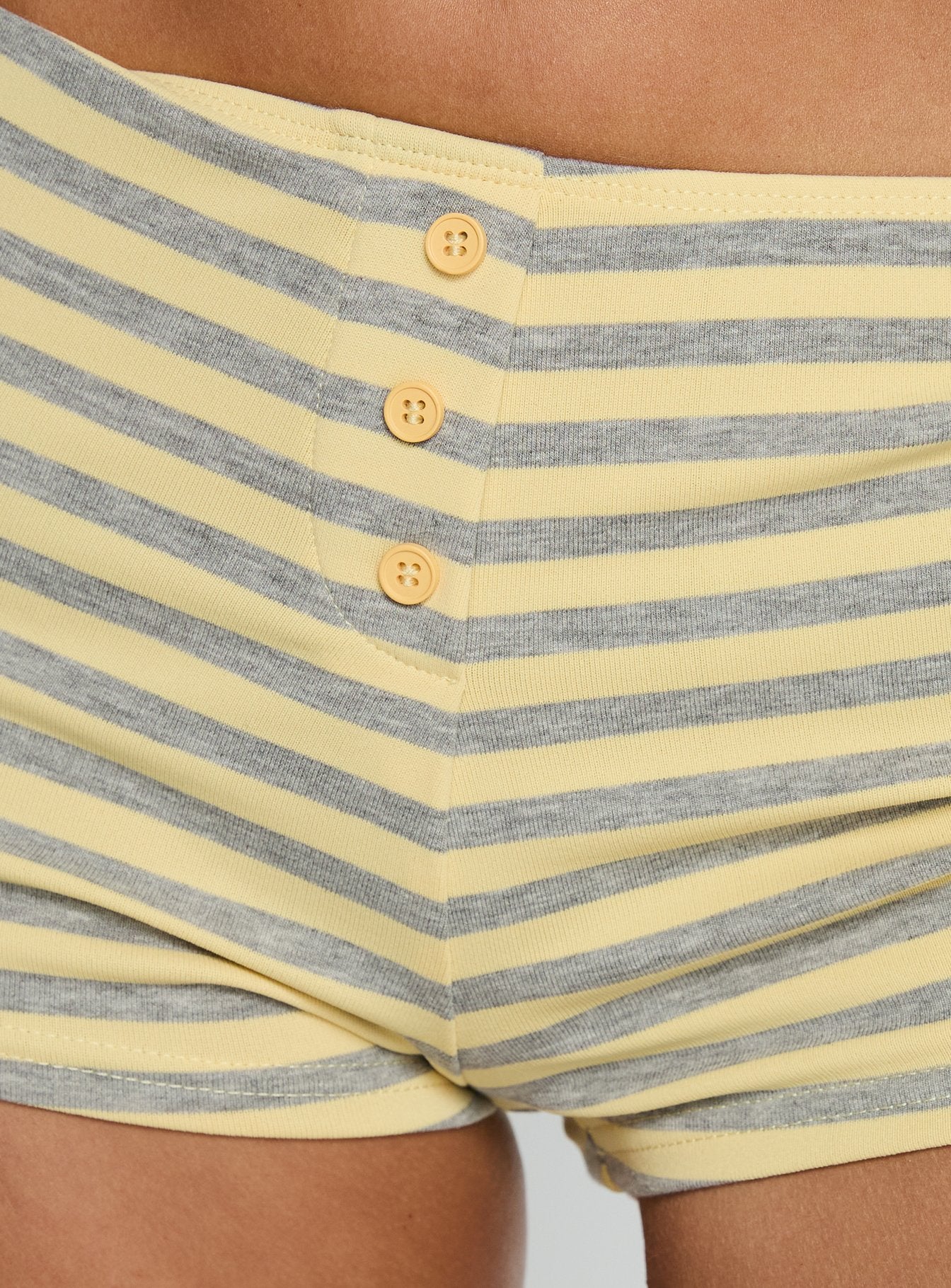 Azazel Button Detail Micro Boxer Shorts Yellow Grey Stripe