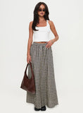 Cartmel Check Maxi Skirt Black Cream
