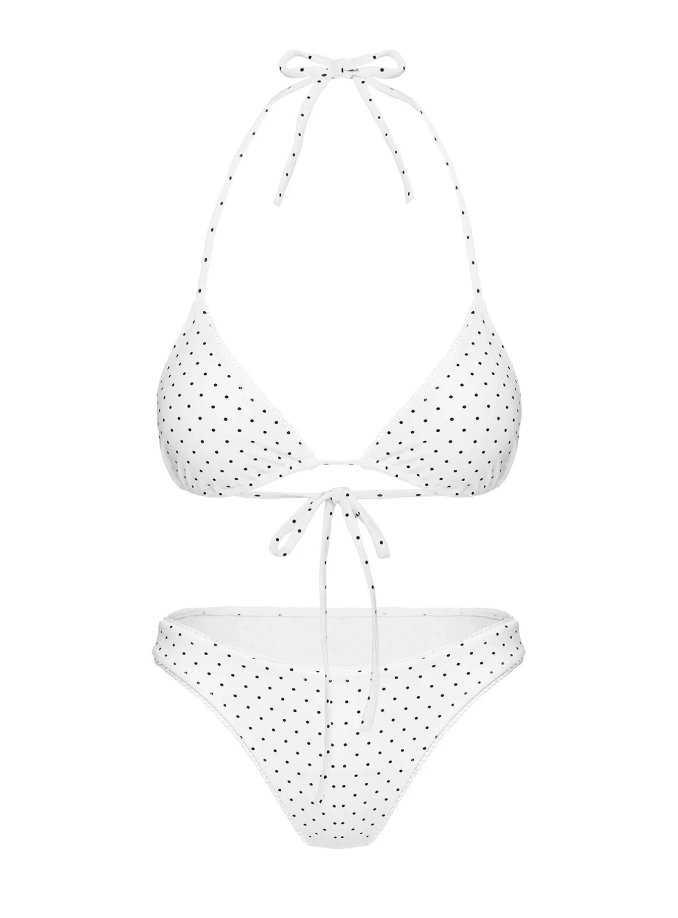 Jenner Triangle Bikini Top White Black