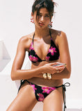 Fluera Triangle Bikini Top Black Multi